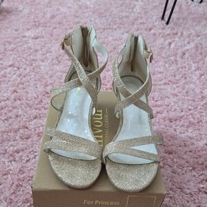 Sparkling Gold Dress Shoes for Kids